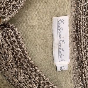 L Women’s Hand Knit 100% Angora Hair Sweater Made in Chile